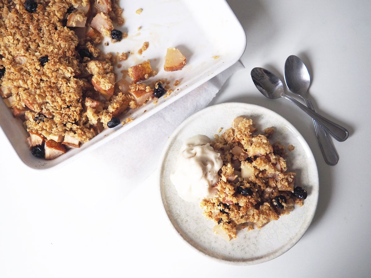 Birnen Crumble Fitness Dessert